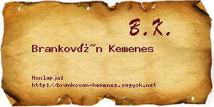 Brankován Kemenes névjegykártya